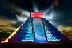 Evento de noche de la piramide